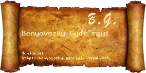 Benyovszky Györgyi névjegykártya