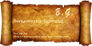 Benyovszky Györgyi névjegykártya