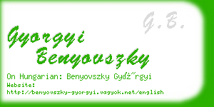 gyorgyi benyovszky business card